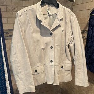 Chico’s size 3 (14/16), suede leather jacket, tan